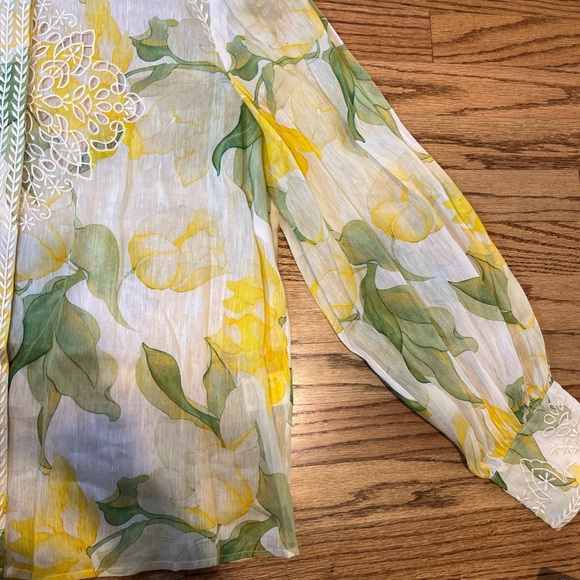 Christy Lynn Marley Top Blouse Waterlily Yellow Embroidered XL $525 fairy glam - Picture 9 of 14